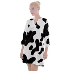 Cow Pattern Open Neck Shift Dress by Ket1n9