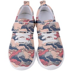 Waves Ocean Sea Water Pattern Rough Seas Digital Art Nature Nautical Women s Velcro Strap Shoes by Bedest