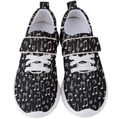 Chalk Music Notes Signs Seamless Pattern Women s Velcro Strap Shoes