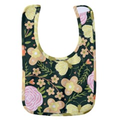 Flowers Rose Blossom Pattern Baby Bib