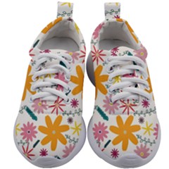 Pattern Background Vintage Floral Kids Athletic Shoes