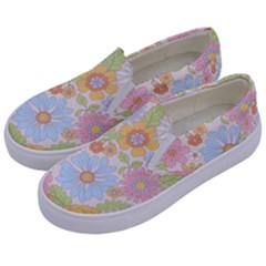 Pattern Background Vintage Floral Kids  Canvas Slip Ons