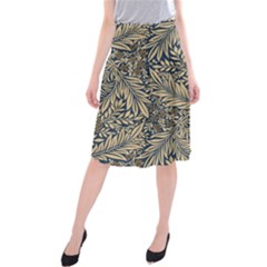 Brown Vintage Background Vintage Floral Pattern Midi Beach Skirt