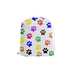 Pawprints Paw Prints Paw Animal Drawstring Pouch (medium) by Apen