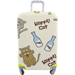 Happy Cats Pattern Background Luggage Cover (large)