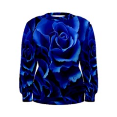 Blue Roses Flowers Plant Romance Blossom Bloom Nature Flora Petals Women s Sweatshirt