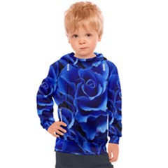 Blue Roses Flowers Plant Romance Blossom Bloom Nature Flora Petals Kids  Hooded Pullover by Proyonanggan