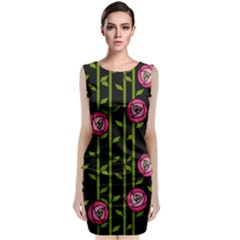 Abstract Rose Garden Classic Sleeveless Midi Dress
