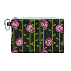 Abstract Rose Garden Canvas Cosmetic Bag (large)