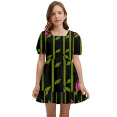 Abstract Rose Garden Kids  Short Sleeve Dolly Dress