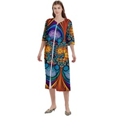 Pattern 2 Women s Cotton 3/4 Sleeve Nightgown
