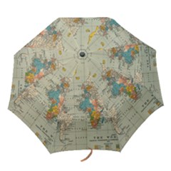 Vintage World Map Folding Umbrellas