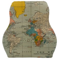 Vintage World Map Car Seat Velour Cushion 