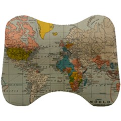 Vintage World Map Head Support Cushion