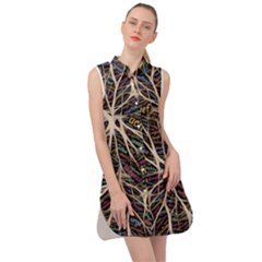 Mental Human Experience Mindset Pattern Sleeveless Shirt Dress