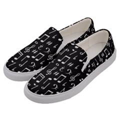 Chalk Music Notes Signs Seamless Pattern Men s Canvas Slip Ons