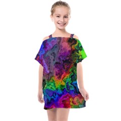 Pride Marble Kids  One Piece Chiffon Dress