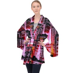 Cybercity Long Sleeve Velvet Kimono 