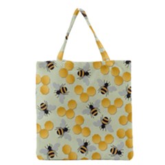 Bees Pattern Honey Bee Bug Honeycomb Honey Beehive Grocery Tote Bag