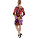 Abstract Circles Background Retro Long Sleeve Hoodie Dress View2