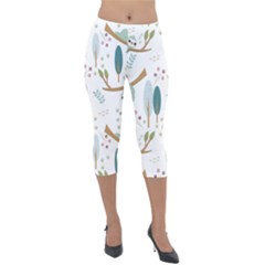 Pattern Sloth Woodland Lightweight Velour Capri Leggings  by Hannah976