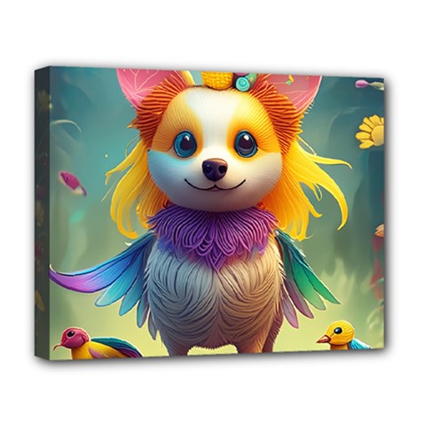 Enchanting Fantasy Mutant Animal In Vibrant Nature Deluxe Canvas 20  X 16  (stretched)