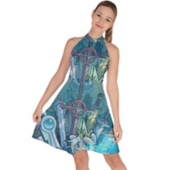 Adventure Time Lich Sleeveless Halter Neck A-line Dress by Bedest