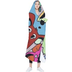 Graffiti Monster Street Theme Wearable Blanket by Bedest