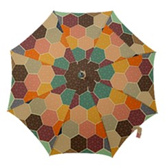 Abstract Hex Hexagon Grid Pattern Honeycomb Hook Handle Umbrellas (small) by Proyonanggan