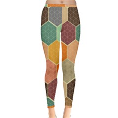 Abstract Hex Hexagon Grid Pattern Honeycomb Inside Out Leggings