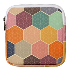 Abstract Hex Hexagon Grid Pattern Honeycomb Mini Square Pouch
