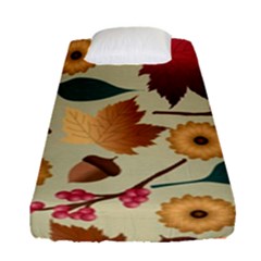 Autumn Leaves Colours Season Fitted Sheet (single Size) by Ravend