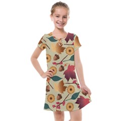 Autumn Leaves Colours Season Kids  Cross Web Dress