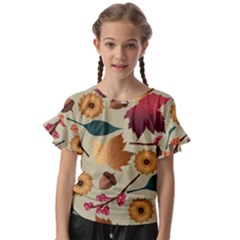 Autumn Leaves Colours Season Kids  Cut Out Flutter Sleeves by Ravend