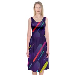 Colorful Abstract Background Midi Sleeveless Dress