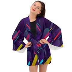 Colorful Abstract Background Long Sleeve Kimono