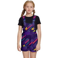 Colorful Abstract Background Kids  Short Overalls