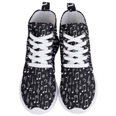 Chalk Music Notes Signs Seamless Pattern Women s Lightweight High Top Sneakers