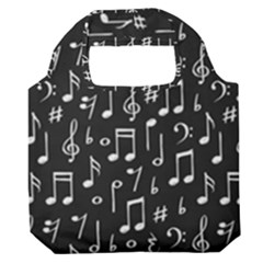 Chalk Music Notes Signs Seamless Pattern Premium Foldable Grocery Recycle Bag