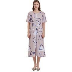 Abstract Leaf Nature Natural Beautiful Summer Pattern Women s Cotton Short Sleeve Nightgown