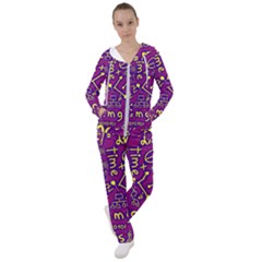 Background Doodles Math Women s Tracksuit