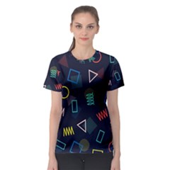 Memphis Seamless Patterns Abstract Jumble Textures Women s Sport Mesh T-shirt