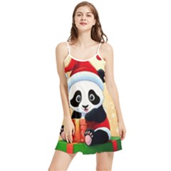 Schwarz Pandaweihnachten300dpi Summer Frill Dress by 2607694b