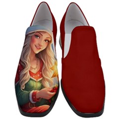 Christmas Greeting Women Slip On Heel Loafers by 2607694c