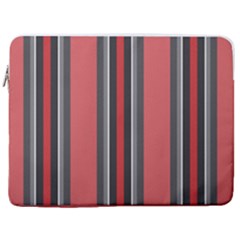 Rosa Grau Streifen 17  Vertical Laptop Sleeve Case With Pocket by 2607694c