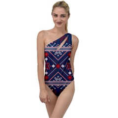 Ukrainian Folk Seamless Pattern Ornament Art To One Side Swimsuit