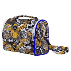 Boom Bang Art Crazy Drawing Graffiti Hello Retro Sayings Yellow Satchel Shoulder Bag