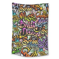 Graffiti Word Seamless Pattern Large Tapestry