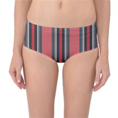 Altrosa Rosa Grau Streifen Mid-waist Bikini Bottoms by 2607694c