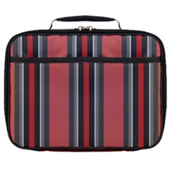 Dunkelrot4 Rosa Grau Streifen Dunkelrot3 Full Print Lunch Bag